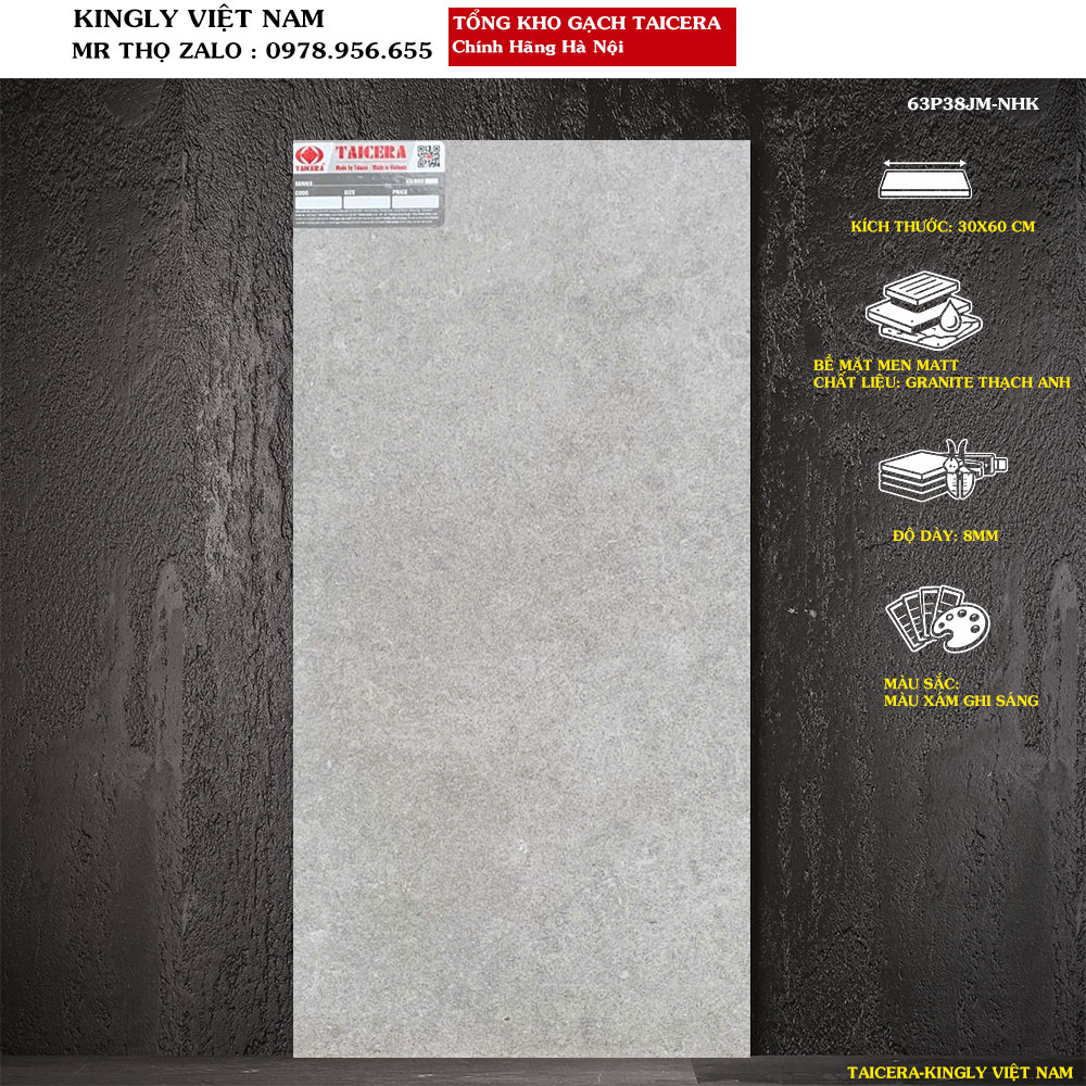 Gạch Taicera kích thước 30x60 cm 63P38JM Loại 1